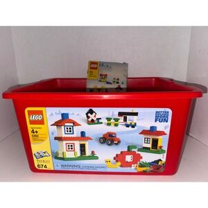 LEGO Ultimate Building Set 5482 Red Storage Tub Idea Book 674 Piece Vintage 2006